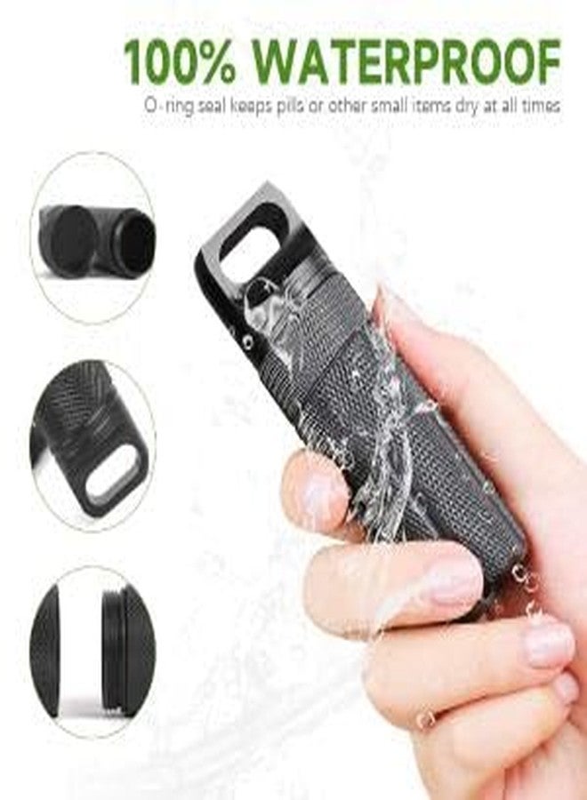 ZORBES® Portable Pill Box with Carabiner Waterproof Tight-Seal Travel Aluminum Alloy 3.94 inches Medication Storage Tube Pill Box Carry-on Emergency Medication Case - Image 5